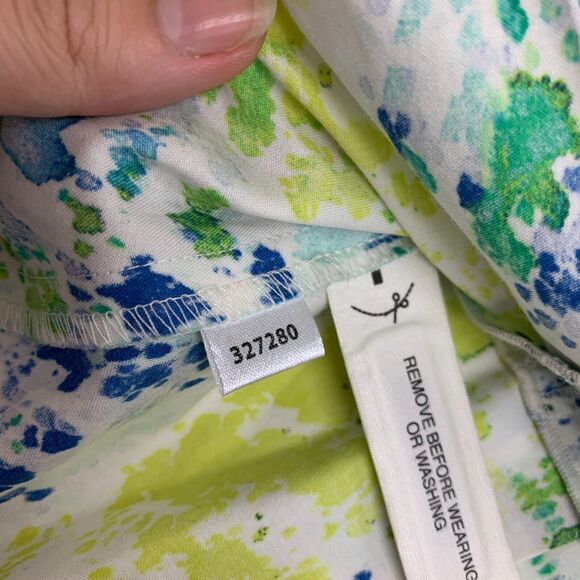 Ann Taylor Tank Top Womens 0 Multi Tie Dye Pleated Peplum Back Zip Sleeveless - Picture 10 of 13